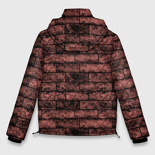 Мужская зимняя куртка Стена из кирпича терракотового цвета Лофт / 3D-Черный – фото 2