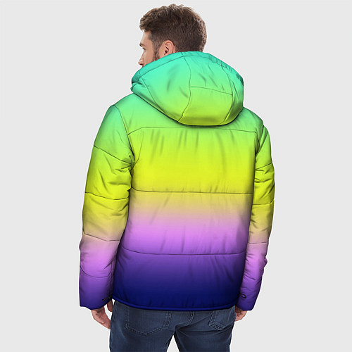 Мужская зимняя куртка Разноцветный размытый фон градиент / 3D-Светло-серый – фото 4