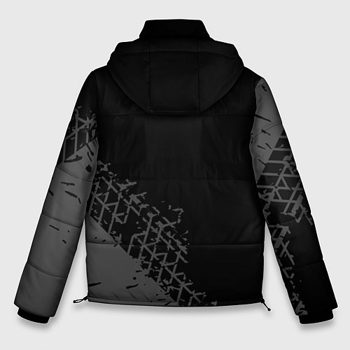 Мужская зимняя куртка Suzuki Speed на темном фоне со следами шин / 3D-Черный – фото 2