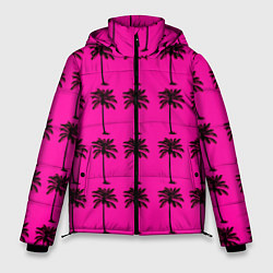 Куртка зимняя мужская TEXTURE OF PALM TREES IN COLOR, цвет: 3D-черный