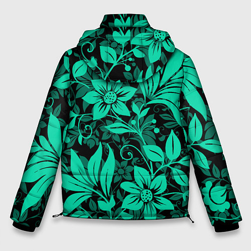 Мужская зимняя куртка Ажурный цветочный летний орнамент / 3D-Черный – фото 2