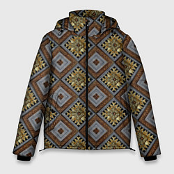 Куртка зимняя мужская Классические узоры - Ромбы, цвет: 3D-светло-серый