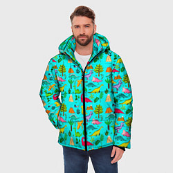 Куртка зимняя мужская PREHISTORIC ANIMALS, цвет: 3D-светло-серый — фото 2