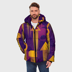 Куртка зимняя мужская Игровые геометрические фигуры, цвет: 3D-черный — фото 2