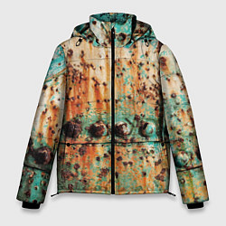 Куртка зимняя мужская Искусство коррозии металла Rust, цвет: 3D-красный