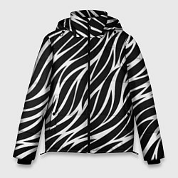 Куртка зимняя мужская Волнистые Листы, цвет: 3D-черный