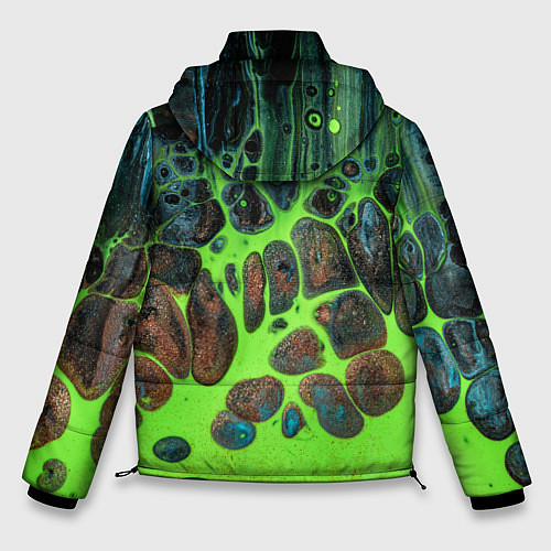 Мужская зимняя куртка Неоновый песок и камни - Зелёный / 3D-Черный – фото 2