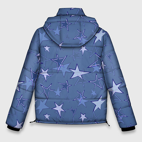 Мужская зимняя куртка Gray-Blue Star Pattern / 3D-Черный – фото 2