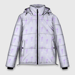 Куртка зимняя мужская Нежная лаванда паттерн, цвет: 3D-светло-серый