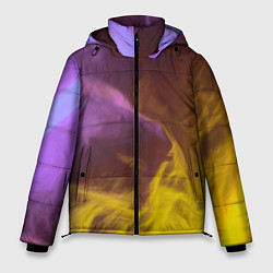 Куртка зимняя мужская Неоновые фонари на шёлковой поверхности - Фиолетов, цвет: 3D-черный