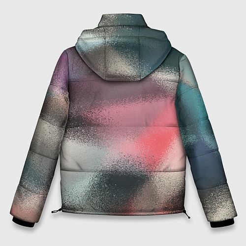 Мужская зимняя куртка Современный разноцветный абстрактный узор / 3D-Черный – фото 2