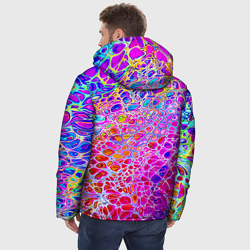 Мужская зимняя куртка Красочные всплески красок Экспрессия / 3D-Светло-серый – фото 4