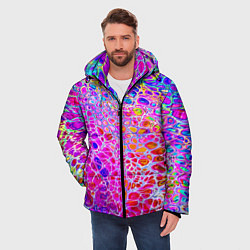 Куртка зимняя мужская Красочные всплески красок Экспрессия, цвет: 3D-светло-серый — фото 2