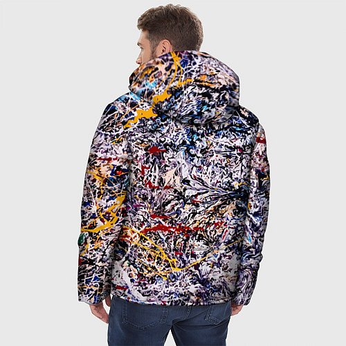 Мужская зимняя куртка Холст забрызганный краской Fashion trend / 3D-Светло-серый – фото 4