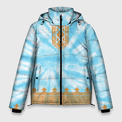 Куртка зимняя мужская Славянская тай-дай рубаха, цвет: 3D-светло-серый