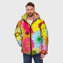 Куртка зимняя мужская CHAMOMILE CHRYSANTHEMUMS, цвет: 3D-светло-серый — фото 2