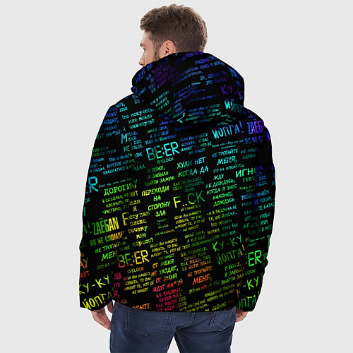 Мужская зимняя куртка Прикольные популярные надписи / 3D-Светло-серый – фото 4