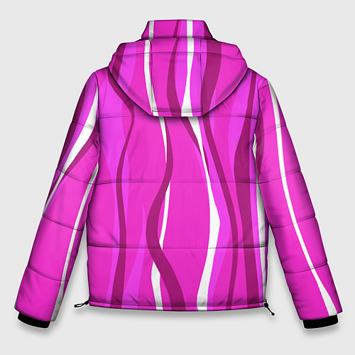 Мужская зимняя куртка Розовые полосы / 3D-Черный – фото 2