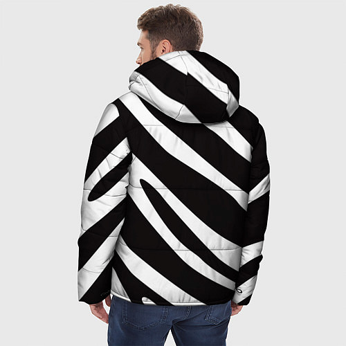 Мужская зимняя куртка Анималистичный рисунок зебра / 3D-Светло-серый – фото 4