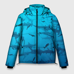 Куртка зимняя мужская Акулы - океан, цвет: 3D-светло-серый