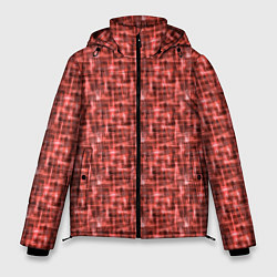 Куртка зимняя мужская Оранжевые, коричневые акварельные пятна, цвет: 3D-черный
