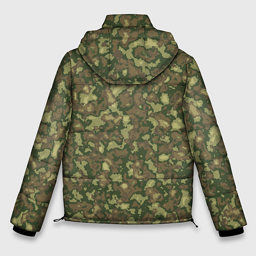 Мужская зимняя куртка Камуфляж цифровой Флора-1 пиксель / 3D-Черный – фото 2