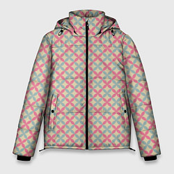 Куртка зимняя мужская Геометрические листочки, цвет: 3D-красный