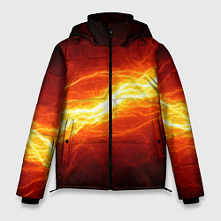 Куртка зимняя мужская Искровой разряд молнии, цвет: 3D-черный