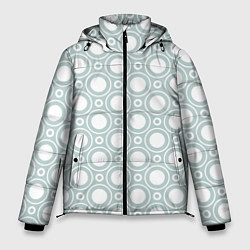 Куртка зимняя мужская Белые круги: паттерн, цвет: 3D-красный