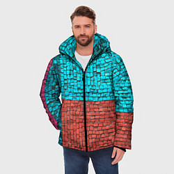 Куртка зимняя мужская Каменно-кирпичная броня - Оранжевый, цвет: 3D-светло-серый — фото 2