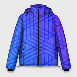 Куртка зимняя мужская Синий градиент geometry, цвет: 3D-красный