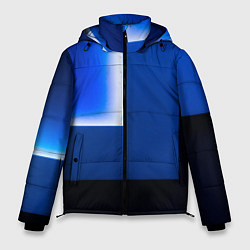 Куртка зимняя мужская Абстрактные геометрические фигуры - Cиний, цвет: 3D-светло-серый