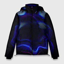 Куртка зимняя мужская Неоновый фрактал - абстракция, цвет: 3D-черный