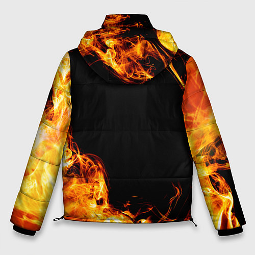 Мужская зимняя куртка Bring Me the Horizon и пылающий огонь / 3D-Черный – фото 2