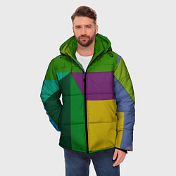 Куртка зимняя мужская Абстрактный случайный набор геометрических фигур -, цвет: 3D-красный — фото 2