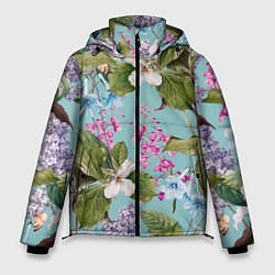 Куртка зимняя мужская Цветы Цветущая Сирень, цвет: 3D-светло-серый