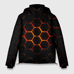 Куртка зимняя мужская Раскалённые соты - текстура, цвет: 3D-светло-серый