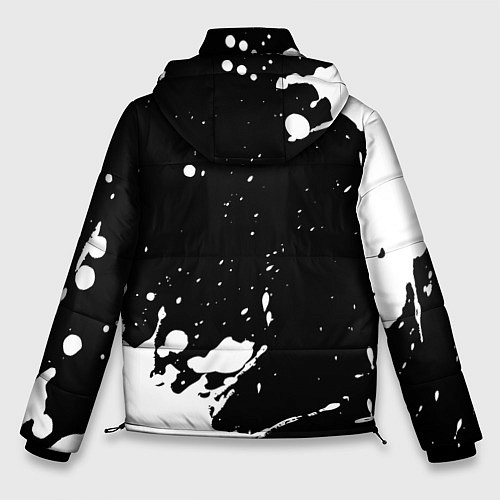 Мужская зимняя куртка Thirty Seconds to Mars и рок символ на темном фоне / 3D-Черный – фото 2