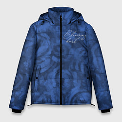 Куртка зимняя мужская Цветущее сердце синие абстрактные розы, цвет: 3D-черный