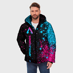 Куртка зимняя мужская Apex Legends - neon gradient: по-вертикали, цвет: 3D-черный — фото 2
