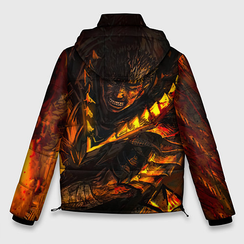 Мужская зимняя куртка Берсерк Гатс В Огне / 3D-Черный – фото 2