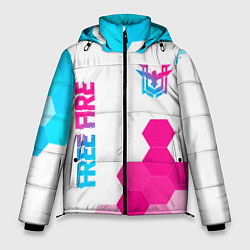 Мужская зимняя куртка Free Fire neon gradient style: символ и надпись ве