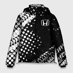 Куртка зимняя мужская Honda - белые следы шин, цвет: 3D-красный