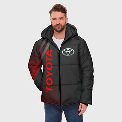 Куртка зимняя мужская Тойота - Абстракция, цвет: 3D-красный — фото 2