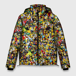 Куртка зимняя мужская Симпсоны все Герои, цвет: 3D-черный