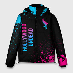 Куртка зимняя мужская Hollywood Undead - neon gradient: символ и надпись, цвет: 3D-черный