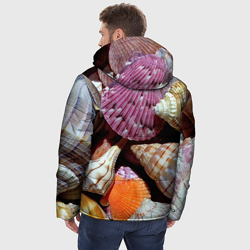 Мужская зимняя куртка Композиция из океанских ракушек / 3D-Светло-серый – фото 4