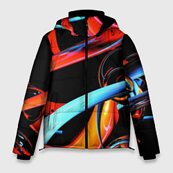 Куртка зимняя мужская Краски и пузыри, цвет: 3D-красный