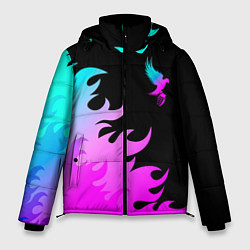 Куртка зимняя мужская Hollywood Undead неоновый огонь, цвет: 3D-черный