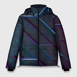 Куртка зимняя мужская Неоновая трёхмерная мозаика, цвет: 3D-светло-серый